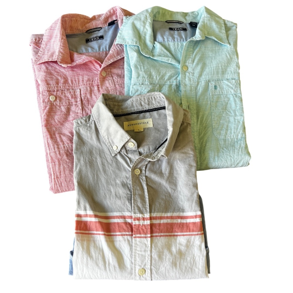 Lot of (3) Mens Button Down Casual Shirts - Size Small